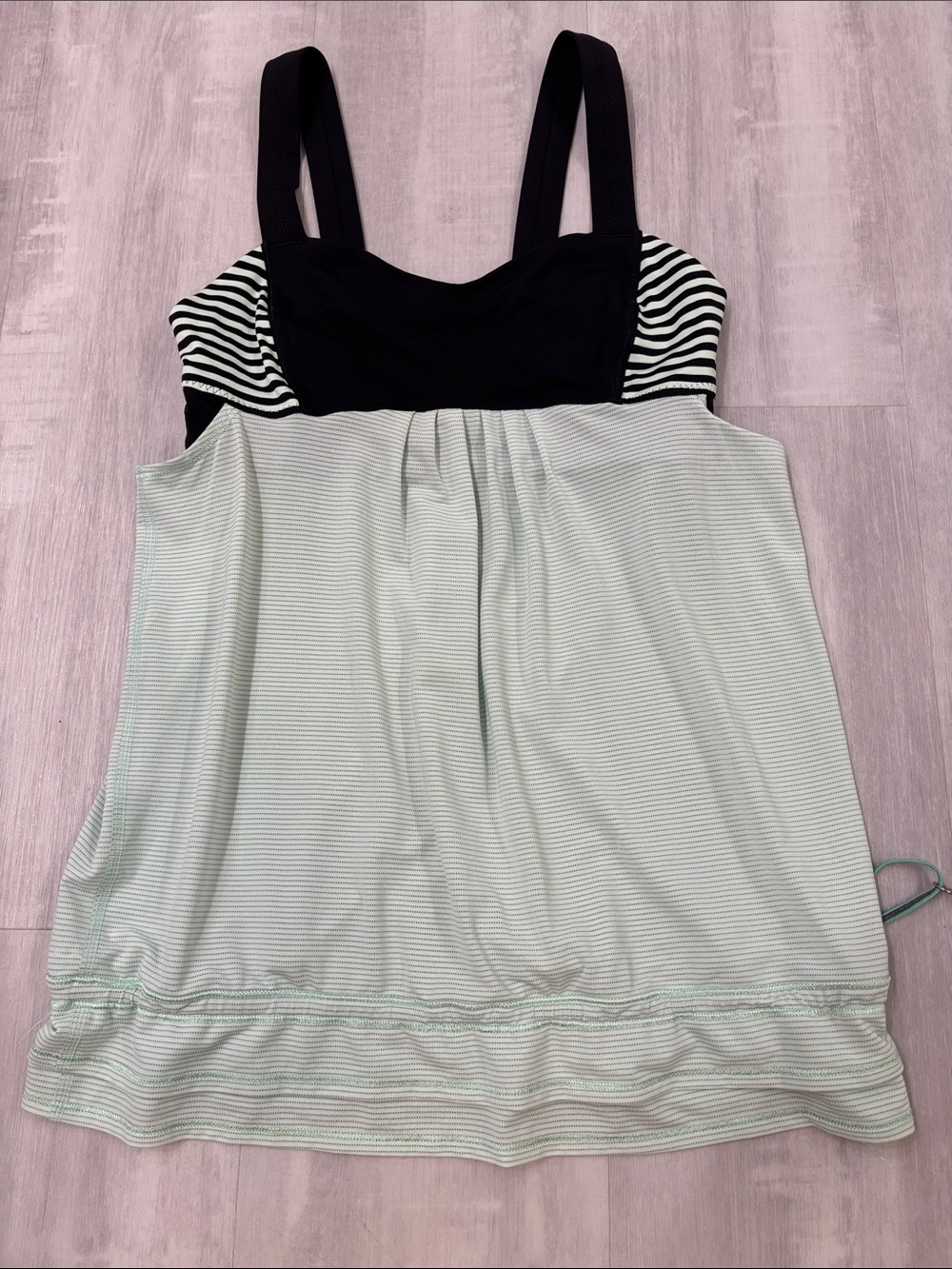 lululemon athletica Black and Mint Striped Tank